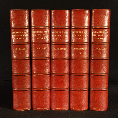 1900 5vols Memoirs of Sir Walter Scott J. G. Lockhart Maclehose Binding-image