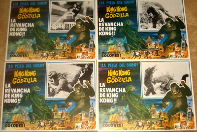 KING KONG  VS  GODZILLA  -  Lot of 4  original Mexican lobby cards-image