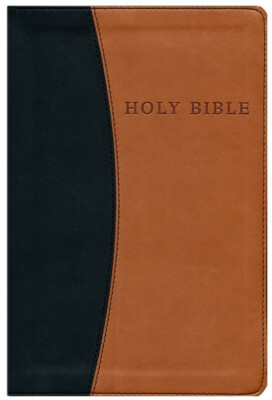KJV Personal Size Large Print Reference Bible, Imitation Leather, Black  & Tan-image
