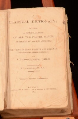 1815 Classical Dictionary Proper Names Weights Measures Lempriere-image