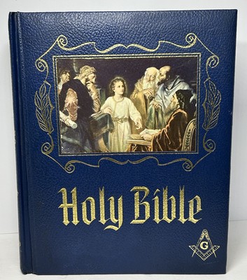 Large Masonic Masons KJV Holy Bible Heirloom Red Letter Master Reference Edition-image