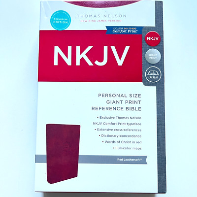 Holy Bible NKJV Personal Size Giant Print  Red Leathersoft Red Letter Edition-image