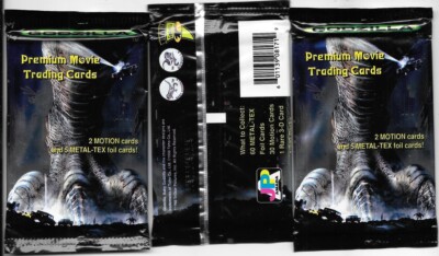 Godzilla 1998 Movie Two Premium Trading Card Packs Metal-Tex Foil Cards SEALED-image