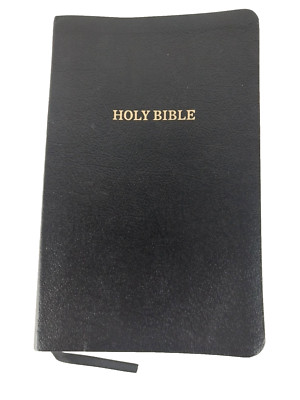 KJV Holy Bible Thinline with Cross References Black Bonded Leather Red Letter-image