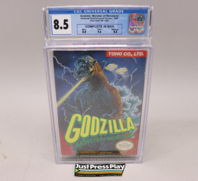 Godzilla: Monster of Monsters Nintendo NES 1989 CIB CGC Graded 8.5 w/9.6 Cart!-image