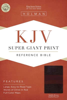 KJV Super Giant Print Reference Bible, Saddle Brown LeatherTouch-image