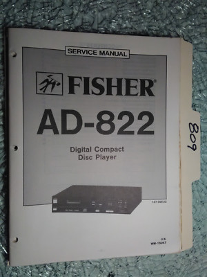 Fisher ad-822 service manual original repair book stereo cd player-image