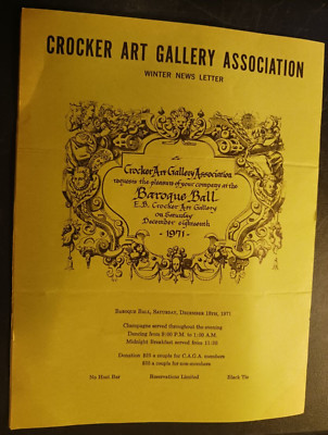 Crocker Art Gallery Association Baroque Ball 1971 Sacramento art ephemera-image