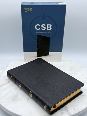 CSB Thinline Reference Bible, Black Genuine Leather, Indexed by Holman Bible Pub-image