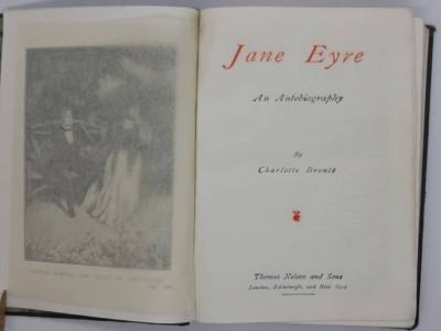 Jane Eyre an Autobiography by Charlotte Bronte. Leather cover 1900's-image