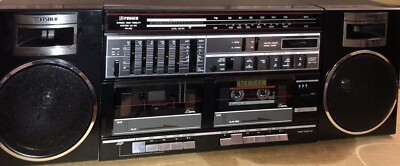 Fisher PH 463 Black Boombox! Fully Functional! Check the video!-image