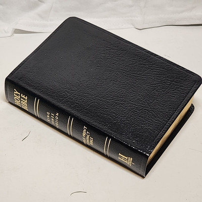 KJV Large Print Compact Reference Holy Bible Black Leather Holman Faith Spirit-image
