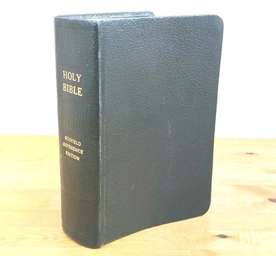 RARE Antique 1917 Scofield Reference Edition Oxford Black Genuine Leather Bible-image
