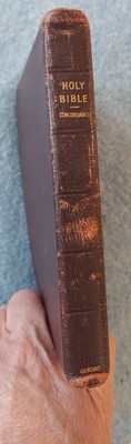 Oxford Compact Reference Bible King James KJV Morocco Leather Cover Vintage Copy-image