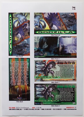 Godzilla Inkworks Supervue Premium Trading Cards 1998 TITLE PUBLISHER PROOF-image
