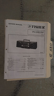 Fisher ph-w802 bf service manual original repair book stereo boombox radio tape-image