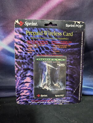 Vtg 90s Sprint Prepaid Wireless Godzilla 1999 Movie Card Cell Phone Rare New MOC-image