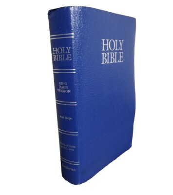 Vintage Holy Bible Book King James Version Words Of Christ Blue Zondervan-image
