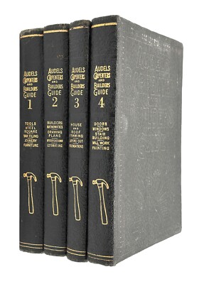 Audels Carpenters and Builders Guide Volumes 1-4 HC 1949 3000+ Illustrations  W1-image