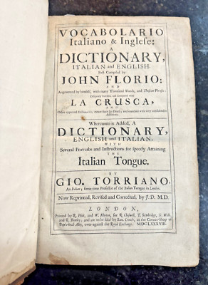Vocabolario Italiano & Inglese, John Florio, Gio Torriano, London, 1688-image
