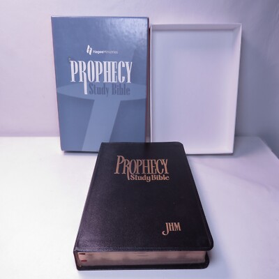 Prophecy Study Bible - John Hagee  NKJV Red Letter - Black Bonded Leather Sealed-image