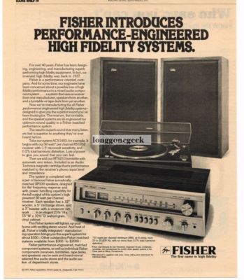1977 Fisher MT6210 Turntable ACS1403 Receiver Speakers Stereo Hi-Fi Vintage Ad-image