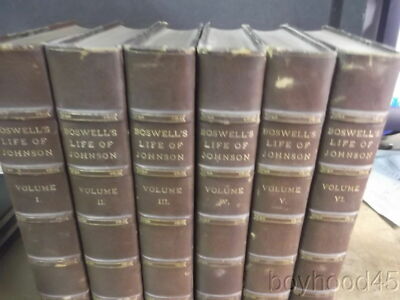 Boswell's Life of Johnson ed. by George Birkbeck Hill--6 Volumes-LEATHER-image