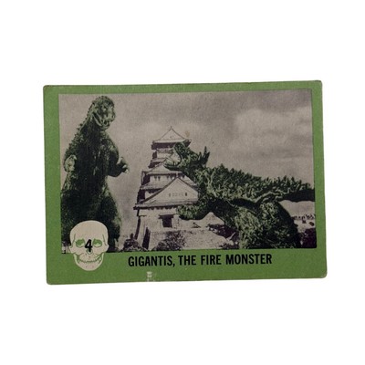 1961 Nu-Card Horror Monster #4 Gigantis the Fire Monster Card Vintage-image