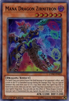 Mana Dragon Zirnitron - CYHO-EN021 - Super Rare - 1st Edition Near Mint Cybernet-image
