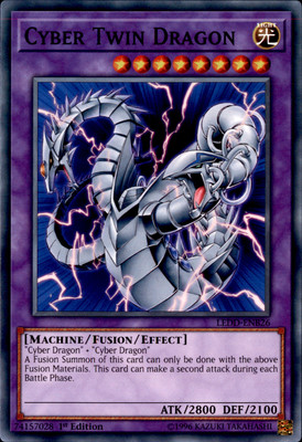 1st Ed Cyber Twin Dragon LEDD-ENB26 Yugioh-image