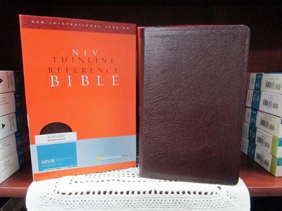 ** NIV 1984 BIBLE - Thinline Reference - BURGUNDY Bonded Leather *NEW!!  834    -image
