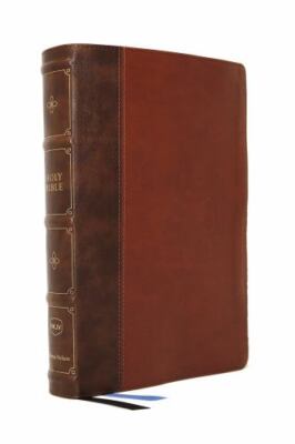 NKJV Large Print Thinline Reference Bible, Blue Letter, Maclaren Series, Leather-image