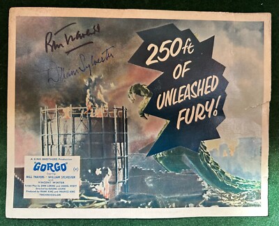 RARE GORGO 1961 LOBBY CARD SIGNED BY BILL TRAVERS AND WILLIAM SYLVESTER GODZILLA-image