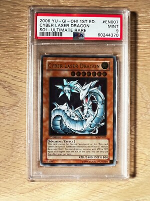 YuGiOh Cyber Laser Dragon 1st Edition Ultimate Rare SOI-EN007 PSA9-image