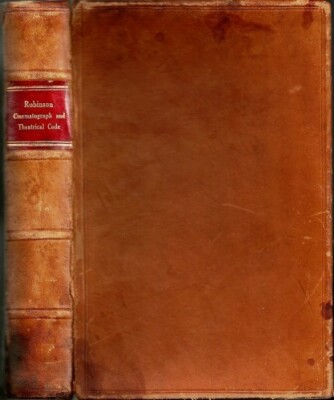 ROBINSON CINEMATOGRAPH THEATRICAL CODE LEATHER BOUND VOLUME PART I, II 1896? B-C-image