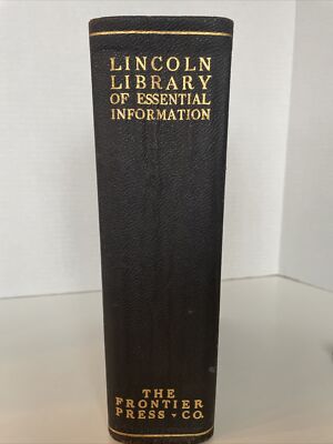 Antique Lincoln Library of Essential Information Leather Tabbed 1929-image
