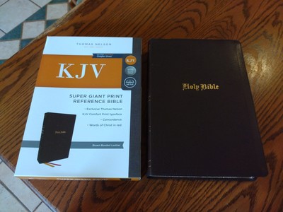KJV Super Giant Print Reference Bible - Brown Bonded Leather~ Retail $69.99-image