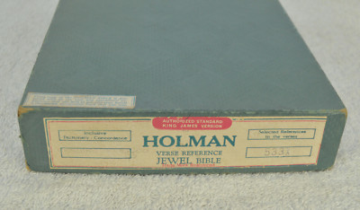 Holman Verse Reference Jewel Bible KJV Copyright 1942 Black Morocco Leather USA-image