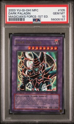 Dark Paladin MFC 1st PSA 10 Gem Mint Ultra Rare #105 Error Art Yugioh 2003-image