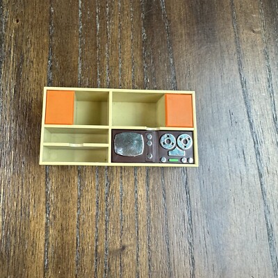 Vintage 1970’s Fisher Price Dollhouse Mini Entertainment Center Stereo Cabinet-image