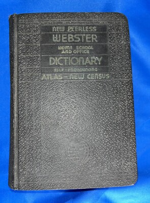 1938 Black Vintage Dictionary New Peerless Webster  Dictionary-image