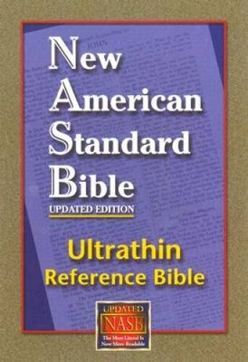 New American Standard Ultrathin Reference Bible; Black Genuine Leather - GOOD-image