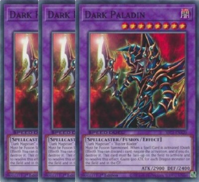 Yugioh - Dark Paladin x 3 - 1st Edition NM - Free Holographic Card-image