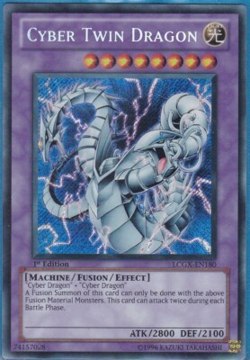 Yu-Gi-Oh! Cyber Twin Dragon LCGX-EN180 1st Ed. Secret NEAR MINT Format Edison!!-image
