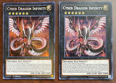 2 Card LOT Cyber Dragon Infinity MP16-EN237 Secret Rare 1st Edition 1 NM + 1 VLP-image