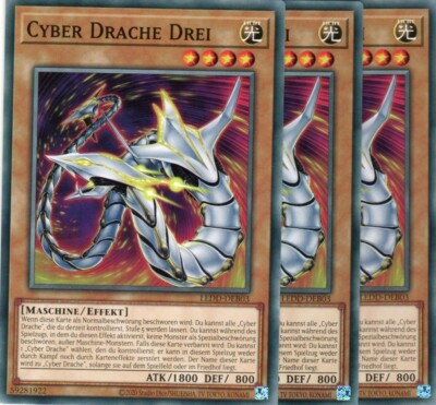 yugioh 3x cyber dragon three ledd-deb03 common 2nd edition german-image