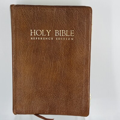 Holy Bible KJV Giant Print Reference Red Letter Nelson Genuine Leather #556 1976-image