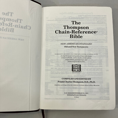 Thompson Chain Reference Bible NASB Burgundy Bonded Leather Red Letter 1993 Ed-image