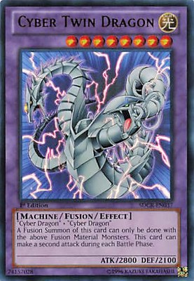 Yu-Gi-Oh! TCG Cyber Dragon Revolution Cyber Twin Dragon #SDCR-EN037 1st Edition-image