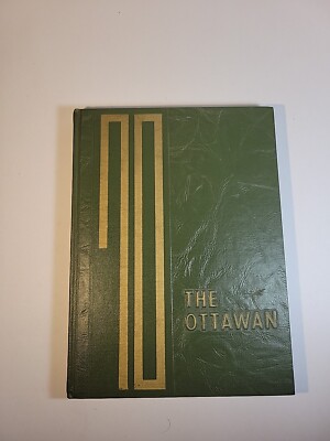 Vintage The Ottowan 1970 Kansas Leather Bound High School Yearbook-image